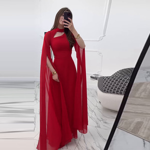 Venta al por mayor para boutiques: Nueva colección de verano 2026 - Vestido de manga larga transpirable de poliéster/algodón, corte A, elegante, sexy y que estiliza la figura. - Product Image 1