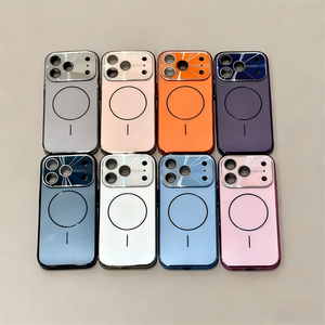 Coques de téléphone portable en verre magnétique à finition mate AG <span class=keywords><strong>pour</strong></span> <span class=keywords><strong>iPhone</strong></span> 17 16 15 <span class=keywords><strong>14</strong></span> <span class=keywords><strong>Pro</strong></span> <span class=keywords><strong>Max</strong></span>, protection antichoc <span class=keywords><strong>pour</strong></span> l'appareil photo arrière, <span class=keywords><strong>coque</strong></span> de protection - Product Image 1