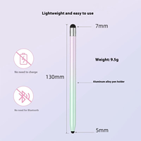 2'si 1 Arada Makaron Tarzı Akıllı Metal Dokunmatik Ekran Kapasitif Stylus Kalem, Telefon ve Tabletler için Eğim Açısı Algılamalı İnce Uçlu Kalem