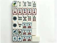 Jeu de Mahjong américain de luxe personnalisé en acrylique sculpté, 160 tuiles, ensemble blanc exquis pour 4 joueurs, idéal pour les voyages en famille et les fêtes