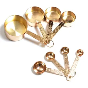 Luxury gold coating stainless steel 430 measuring cups and spoons set