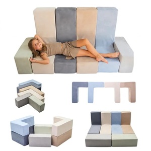 Vente en gros d'usine : Ensemble <span class=keywords><strong>de</strong></span> jeu modulaire en forme <span class=keywords><strong>de</strong></span> L avec 6 pièces en micro-suè<span class=keywords><strong>de</strong></span> à revêtement amovible, canapé souple pour <span class=keywords><strong>salle</strong></span> <span class=keywords><strong>de</strong></span> <span class=keywords><strong>jeux</strong></span> d'<span class=keywords><strong>enfants</strong></span> - Product Image 1