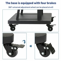 Support TV mobile multifonction Zeno 42-75 pouces avec roulettes verrouillables, chariot à roulettes en acier robuste 100 kg pour équipement AV intelligent