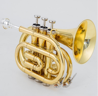 Pocket B-flat Trumpet Wind Instrument Musical Instrument for Beginners to Take Grade Examinations Gifts