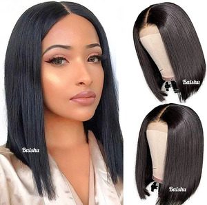 Perruques pour femmes 100% <span class=keywords><strong>cheveux</strong></span> humains brésiliens, coupe courte bob, avec dentelle transparente HD 4*4, styles brésiliens et vietnamiens, sans colle, vente en gros - Product Image 5