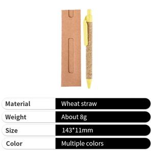 Stylo bille en paille de blé 2025 – Écologique, petit et rond, en paille de blé et liège, en promotion - Product Image 4