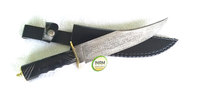 Couteau de chasse en acier damas, artisanal INAM, beau et styliste