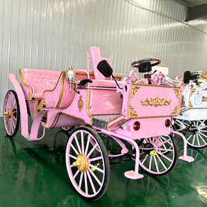 Carruaje Eléctrico Rosa de 4 Ruedas, Estilo Europeo Retro, Vagón Turístico Multipasajeros para Recorridos Urbanos, Bodas y Uso Real - Product Image 1