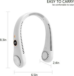 พัดลมคอแบบชาร์จไฟได้พัดลมขนาดเล็กกลางแจ้ง, พัดลมปรับอากาศระบายความร้อนแบบพกพาพัดลมคอ - Product Image 2