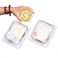 Boîte à sandwichs transparente en PET carrée pour gâteaux au porc, petits gâteaux, gâteaux de lune à la peau de neige, rouleaux de serviette, pâtisseries occidentales, desserts et gâteaux de boulangerie
