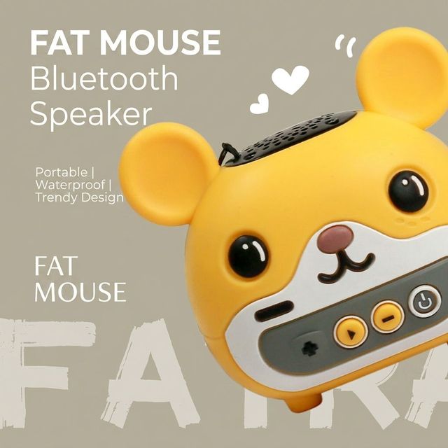 Cute Cartoon Mouse Wireless 5.2 Speaker IP65 Waterproof Mini Portable Speaker with FM Radio TF Card for Kids Gift
