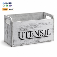 Boîte de rangement en bois blanchi pour ustensiles de cuisine, vente en gros, très demandée, pour comptoir de cuisine et maison