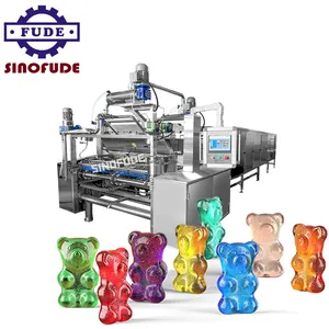 Motor de marca famosa, fácil de operar, máquina formadora de dulces de oso de goma, línea de producción de dulces de goma de gelatina