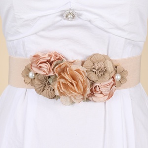 2025 Bán Buôn Hot Bán Vành Đai Cho Phụ Nữ Nhân Tạo Ren Ngọc Trai Hoa Dây Thắt Lưng Ăn Mặc Phụ Nữ Phụ Nữ Đàn Hồi Vải Thắt Lưng - Product Image 2