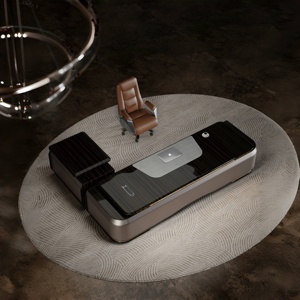 Sang Trọng Hiện Đại Bàn Văn Phòng Nhà Sử Dụng Điều Hành Boss Đồ Nội Thất Màu Đen MDF Với Kích Thước Thường Xuyên Thanh Lịch Thiết Kế Bằng Gỗ - Product Image 3