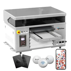 Giftec factory manufacturer 4050 uv flatbed printer best price digital printing machine uv printer for case cell phone golf ball