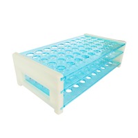 Chine Bon prix 50 puits 16mm Tubes à essai jetables en verre pp en plastique Supports de support d'affichage de bouteille pour des utilisations en laboratoire
