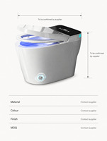 Kloset Duduk Keramik Pemanas Otomatis dengan Sensor, Model S-trap, Desain Panjang, Grosir Langsung Pabrik, OEM, Dapat Disesuaikan untuk Kamar Mandi