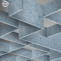 Panneau acoustique de haute qualité en fibre de polyester 100% pour l'insonorisation des plafonds, adapté aux projets d'hôtels et de bureaux