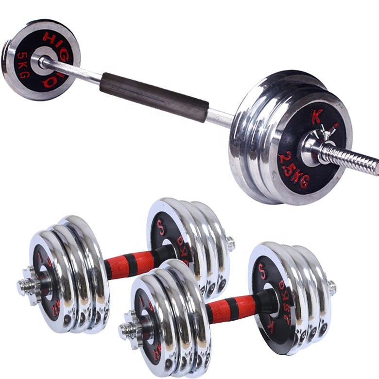 Set Manubri 2 In 1 Regolabile HOMCOM, Fino A 30 Kg - Con Bilanciere, Per Casa E Palestra - Dischi In Plastica HDPE, Maniglia Antiscivolo