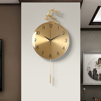 Große Wanduhr Gold Metall Dekoration Luxus-Wanduhr für Heim und Büro Dekoration