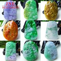 Un Type Jade Vert Dragon Marque Jaune Jadéite Guan Gong Bouddha Guanyin Chou Pendentif Jade Brave Troop Paysage Pendentif
