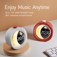 KUANGXIANG Réveil portable avec haut-parleur Bluetooth, haut-parleur sans fil avec minuterie, réveil, lampe