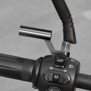 Support d'extension de rétroviseur de guidon de moto en alliage d'aluminium Yueli BG-365, noir, pour motos - Product Image 2