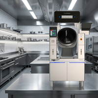 Robot de cuisine intelligent en acier inoxydable, dernière génération, intuitif, approuvé par les franchiseurs, économe en énergie, autonettoyant, pour la cuisson et le sautage (Wok)