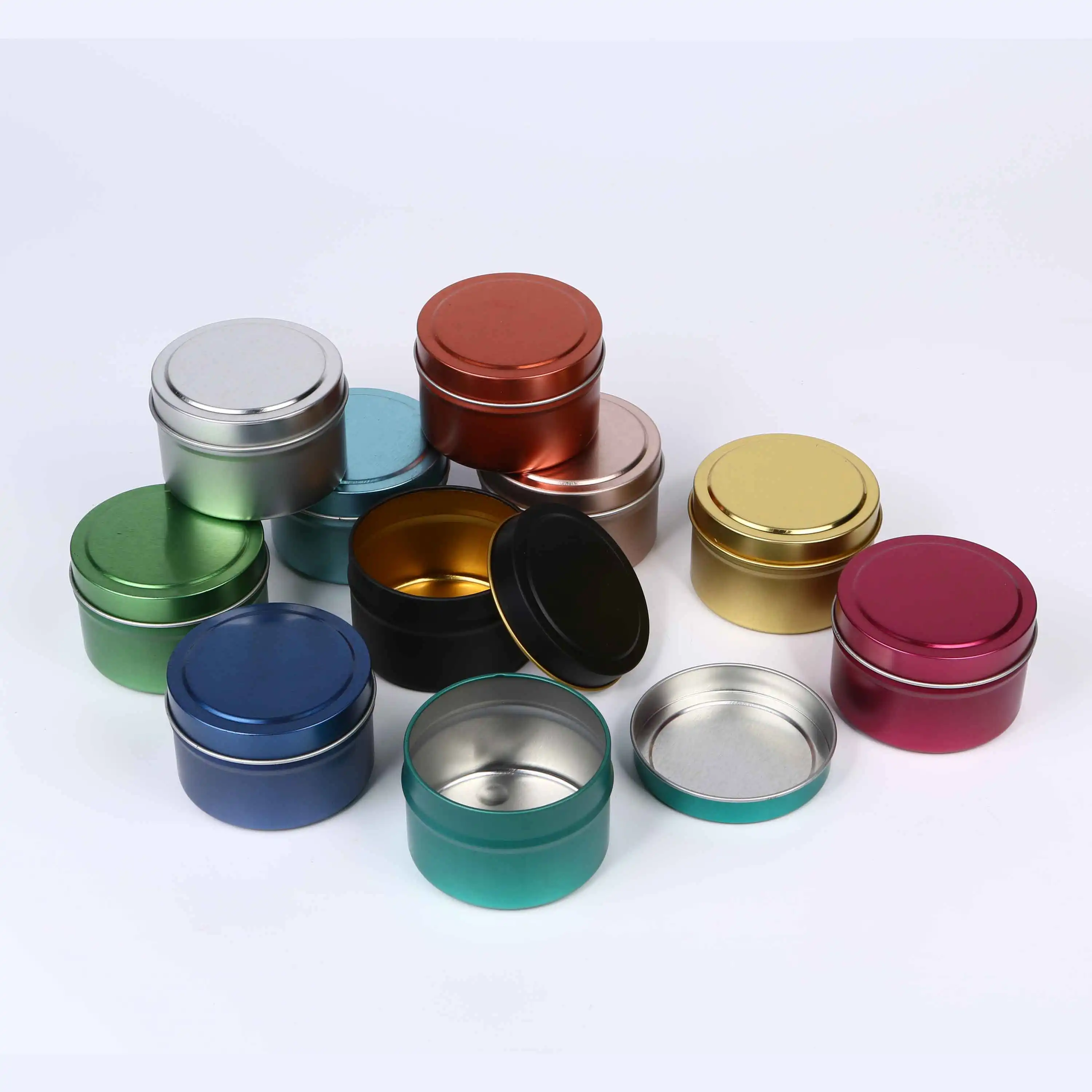 3oz 4oz luftdicht benutzer definierte leere runde Zinn Metall Minze Candy Tee Lagerung kann einfach öffnen Deckel Blechdose