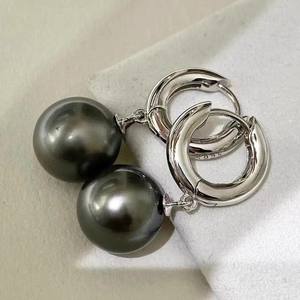 Accesorios de Perlas DIY, Bandeja Vacía para Pendientes de Plata S925 con Cuentas Redondas de 9-15 mm, Joyería de Plata de Moda, Hebilla para Oreja, Producto 22414DIY - Product Image 3