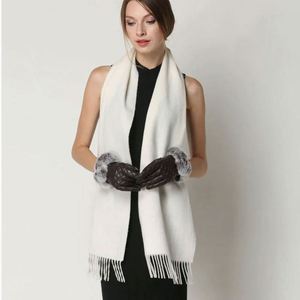 Écharpe en laine unie pour homme et femme, mode hiver, vente en gros - Product Image 2