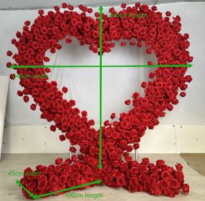 L-HFA035 Wholesale Artificial Flower Heart <b>Arch</b> Wedding Red Heart Flower <b>Arch</b> Backdrop Heart Flower <b>Arch</b> for Wedding <b>Decoration</b> - Product Image 1