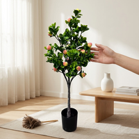 Arbre de pêche artificiel en pot, faux bonsaï à fleurs roses pour la décoration de la maison, du bureau ou d'un mariage, arbre à fleurs artificiel d'intérieur