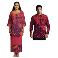 Vêtements personnalisés de haute qualité Chemise hawaïenne pour homme à col rabattu Chemise samoane pour femme Puletasi Ensemble 2 pièces Costume de couple décontracté polynésien