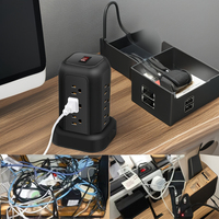 Meilleure Vente : Multiprise 16-en-1 avec Câble d'Extension Multi-Ports et Connecteur USB Type-C pour Maison et Bureau (45) ° Prise plate
