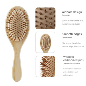 Sisir Anti Kusut Ramah Lingkungan dari Kayu Bambu dengan Gagang Kayu Asli untuk Penggunaan di Rumah - Product Image 5