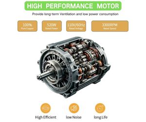 Atölyelerde kapalı alanlarda endüstriyel havalandırma için silindir eksenel egzoz ile taşınabilir ağır elektrik yardımcı Blower - Product Image 4