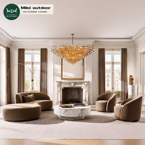 Hiện Đại Cổ Điển Đồ Nội Thất Phòng Khách Bộ <span class=keywords><strong>Sofa</strong></span> Sang Trọng Đơn Giản Thiết Kế Thoải Mái Vải Ba Ghế <span class=keywords><strong>Sofa</strong></span> Giường Modular Biệt Thự - Product Image 1