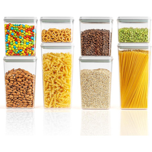 Clear Large Capacity Airtight Kitchen Canisters Plastic Cereal Storage Containers <b>with</b> <b>Lids</b> for Dry Food <b>Small</b> Size Kitchenware - Product Image 1