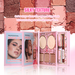 <span class=keywords><strong>Livre</strong></span> de maquillage <span class=keywords><strong>magique</strong></span> tout-en-un 4 pages : Kit complet avec fards à paupières multi-teintes, blush, illuminateur, contour et gloss à <span class=keywords><strong>l</strong></span>èvres brillant - Product Image 3
