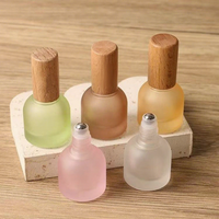 Flacon à bille en verre rechargeable de luxe de 10 ml avec bille en métal, transparent, givré, rose, vert, café, emballage pour huile essentielle, parfum