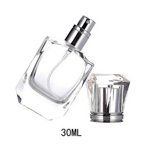 Wholesale 30ml <b>Glass</b> Empty Perfume Spray Bottle Silver Pump Empty <b>Square</b> <b>Glass</b> Perfume Bottle - Product Image 2