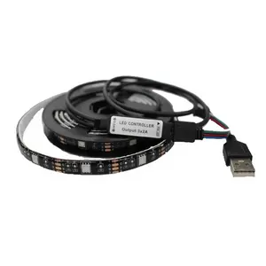 led רצועת rgb 5050 50cm מרחוק usb Suppliers-USB DC 5V עם LED 5050 RGB גמיש אור 50cm 1m 2m להוסיף 3 /24key מרחוק בקר עבור רקע טלוויזיה תאורה