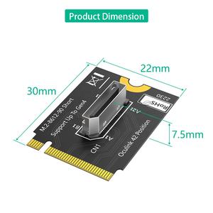 Adaptor M.<span class=keywords><strong>2</strong></span> Nvme Key M ke SFF-8611/8612, Adaptor Host NVMe PCI-e 4.0 X4 ke OcuLink SFF-8612 4i untuk SSD dan EGPU - Product Image 3