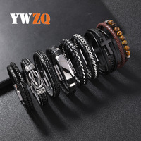 Bracelet homme en acier inoxydable tressé multicouche, tendance, unique, avec fermoir magnétique électroplaqué – Meilleure vente