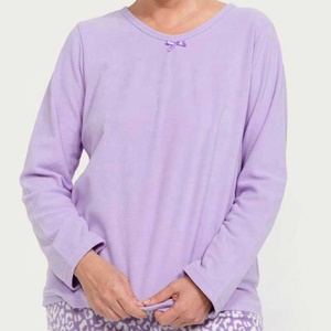 Pyjamas de nuit personnalisés pour femmes en hiver 100% Ensemble de vêtements de nuit en <span class=keywords><strong>polaire</strong></span> polyester Vêtements de maison confortables pour femmes - Product Image 5