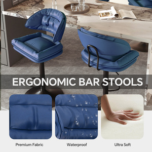 Tabourets de bar pivotants à double couche, hauteur réglable, design ergonomique, repose-pieds en métal, chaise de bar - Product Image 6