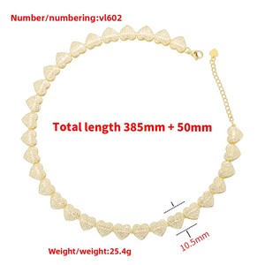 <span class=keywords><strong>Bracelet</strong></span>-collier pour femme Jinyuan Fashion, luxe léger, cuivre incrusté de zircon, forme de cœur, couture - Product Image 2