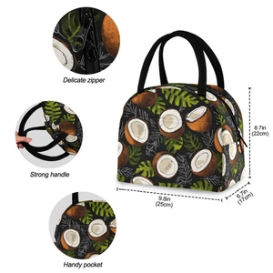 Hawaiian Life Stylish Lunch Bag Naupaka Flower Custom Design Insulation Thermal Tote Cooler Lunch Bag for Picnic Office Worker - Product Image 3
